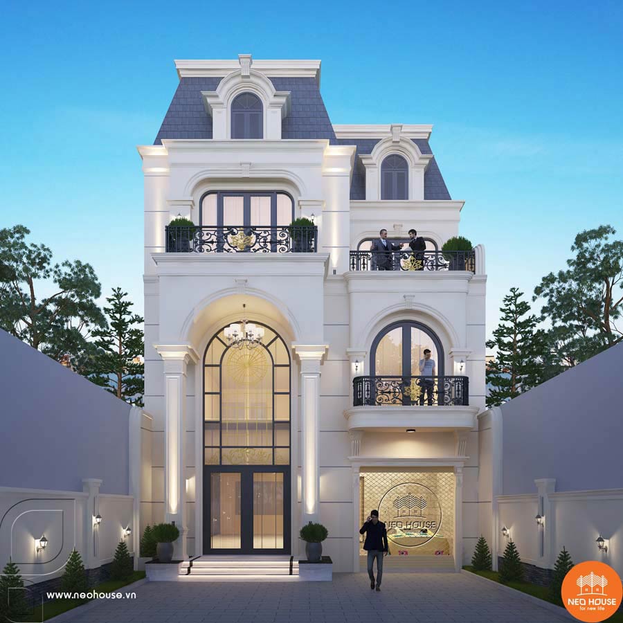 Mẫu bản vẽ mặt bằng biệt thự 3 tầng phong cách Luxury